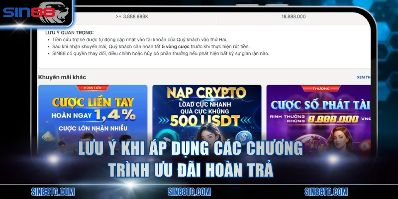 Lưu ý khi áp dụng các chương trình ưu đãi hoàn trả